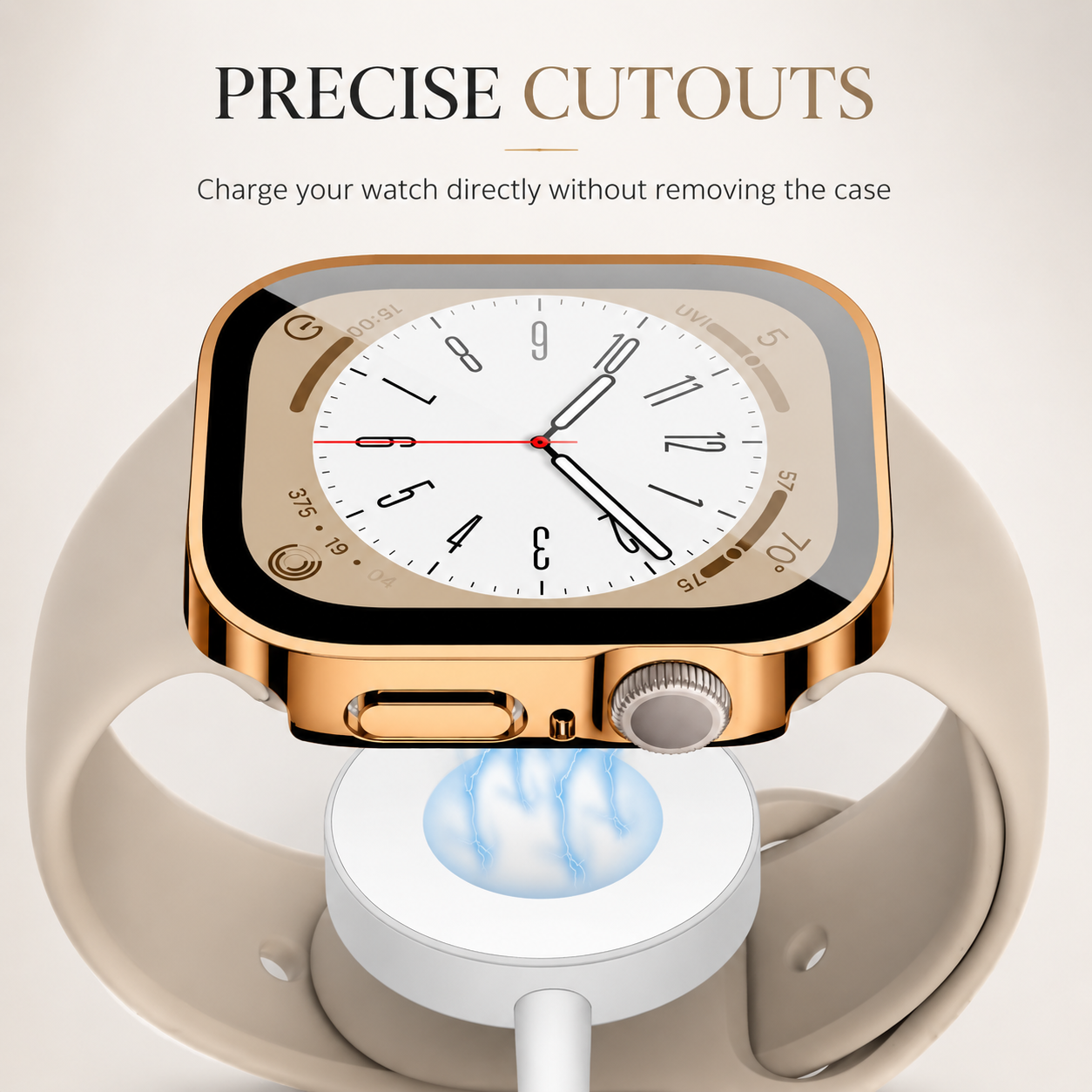 Premium Apple Watch Tempered Glass Case Full Coverage Screen Protector Shock Resistant Protective Cover Scratch Resistant Straight Edge Compatible with Apple Watch