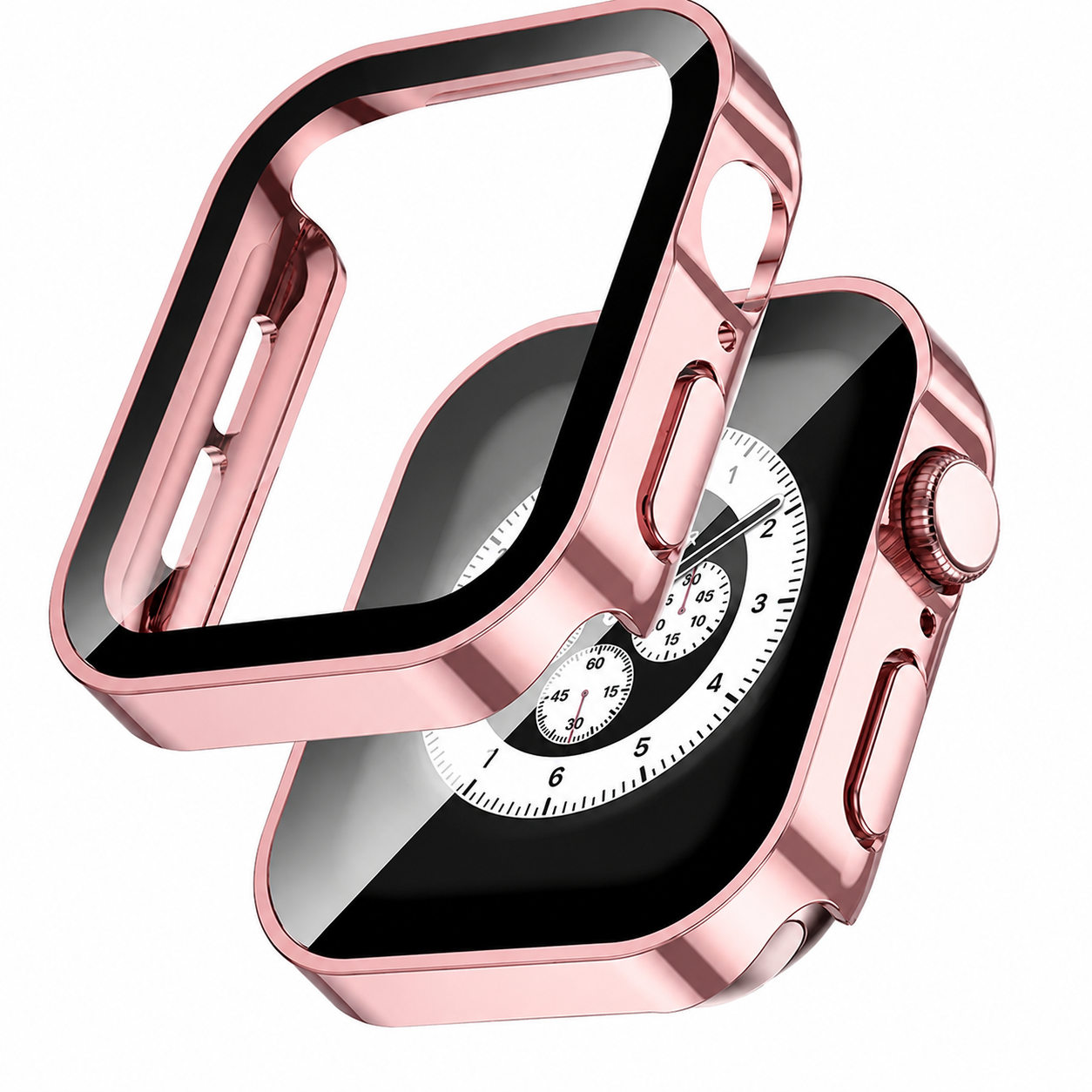 Premium Apple Watch Tempered Glass Case Full Coverage Screen Protector Shock Resistant Protective Cover Scratch Resistant Straight Edge Compatible with Apple Watch