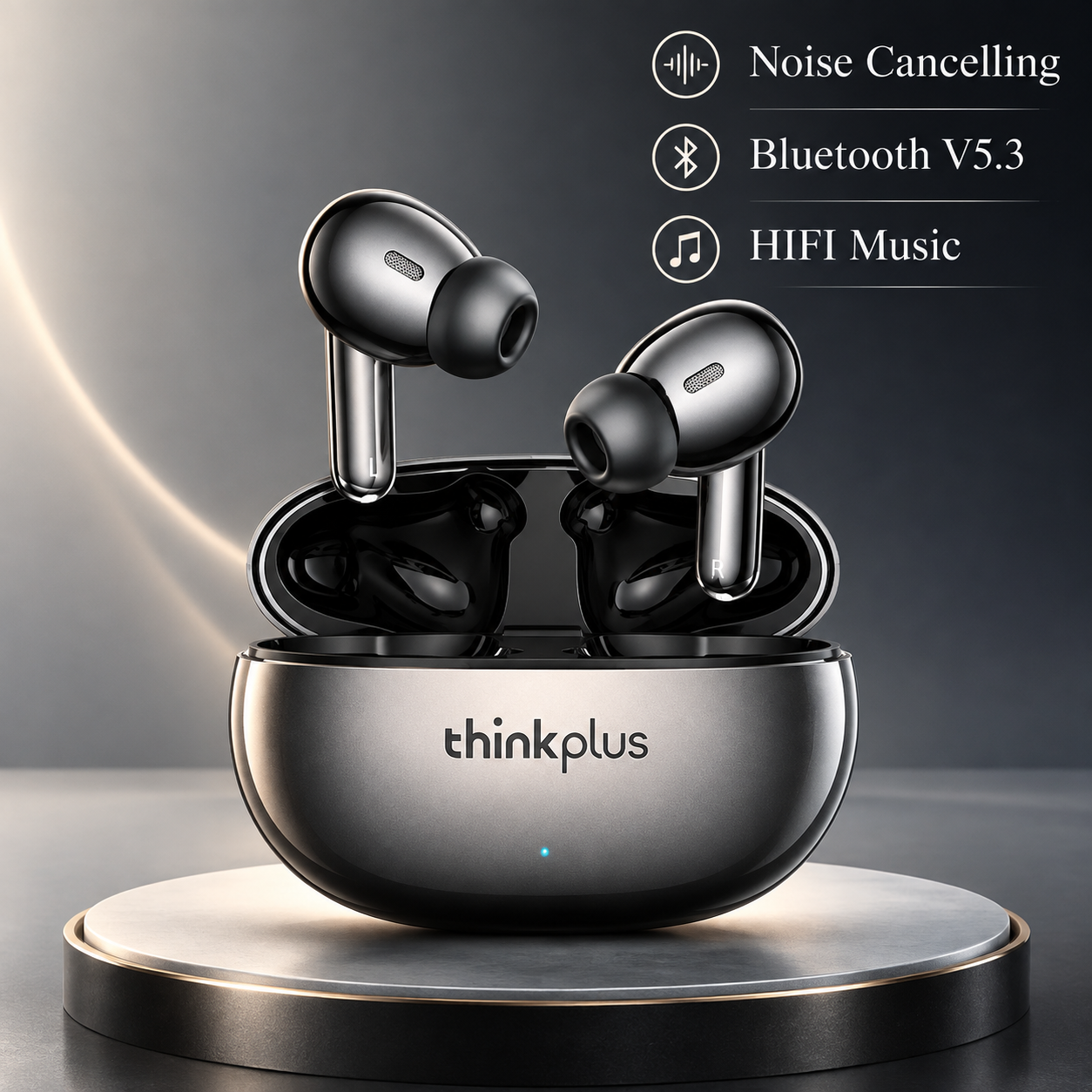 Premium Bluetooth 5.3 Wireless Earbuds Stereo In-Ear Headphones with Clear Microphone Secure Sport Fit Low Latency Compatible with iPhone