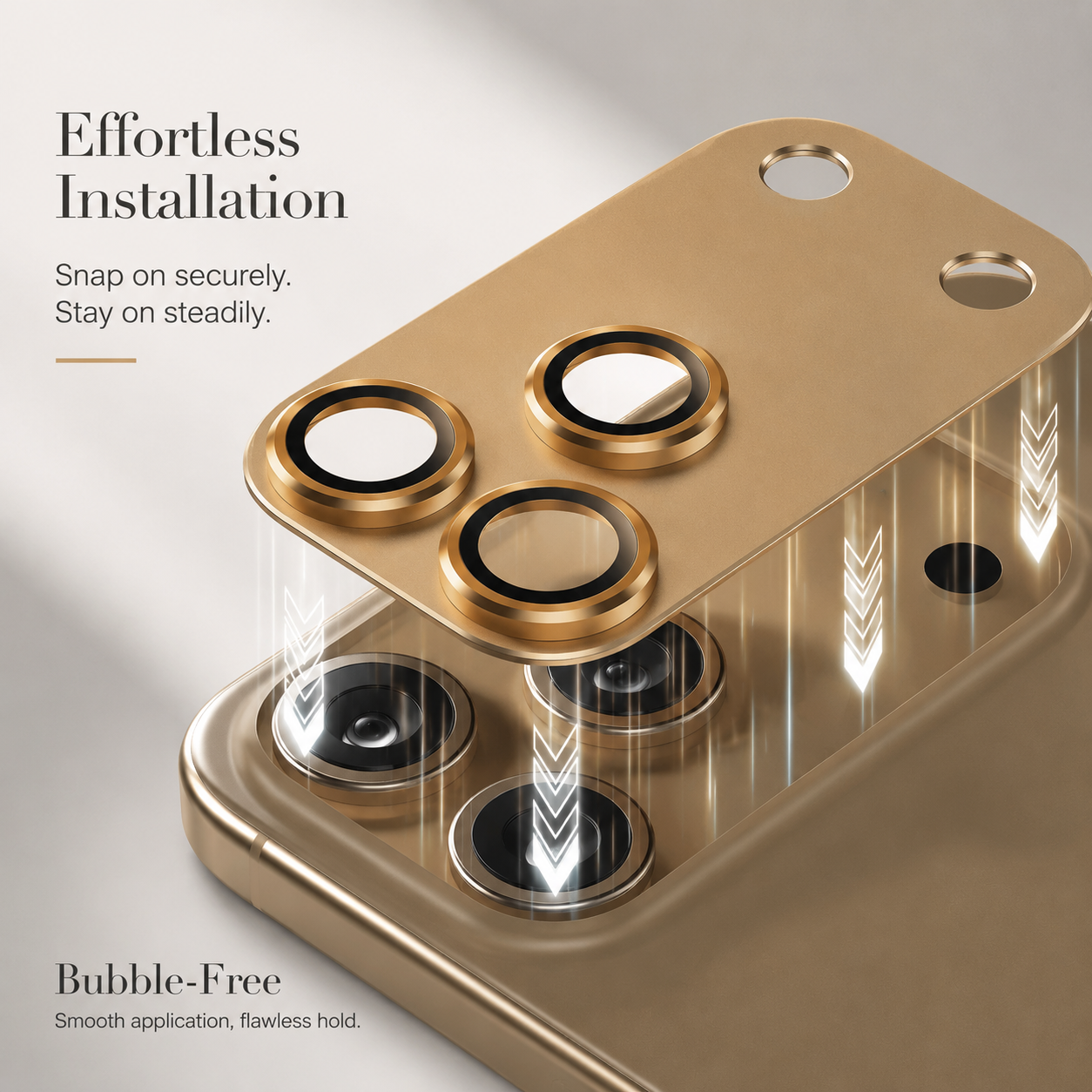 Premium Camera Lens Protector Tempered Glass Aluminum Alloy Metal Ring Full Coverage Scratch Resistant Anti Reflection Compatible with iPhone