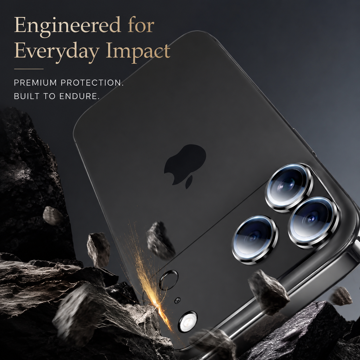 Premium Camera Lens Protector Tempered Glass Aluminum Alloy Metal Ring Full Coverage Scratch Resistant Anti Reflection Compatible with iPhone