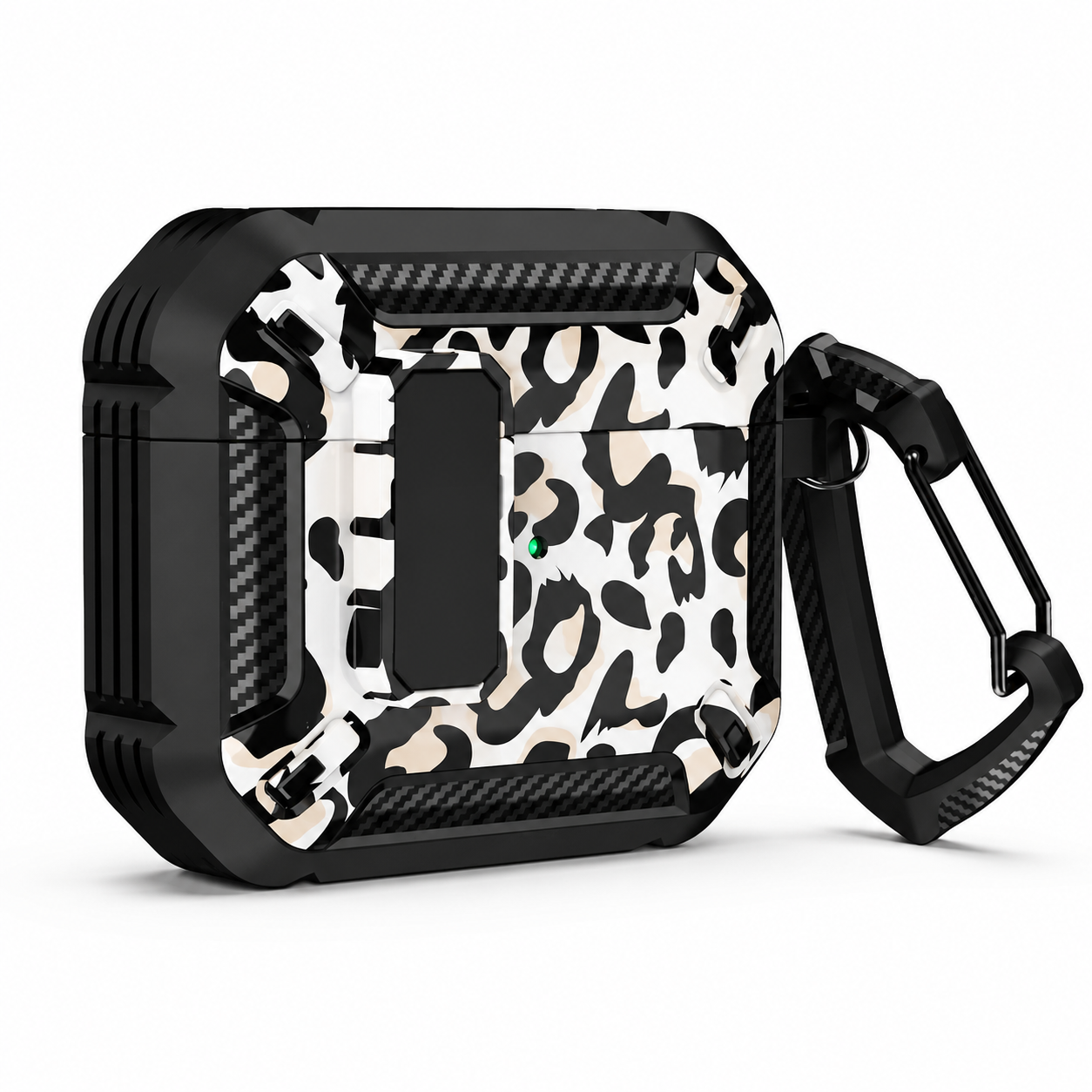 Premium Carbon Fiber AirPods Case Cover Shockproof TPU Protective Case Secure Lock Wireless Charging Anti-Scratch Compatible with AirPods