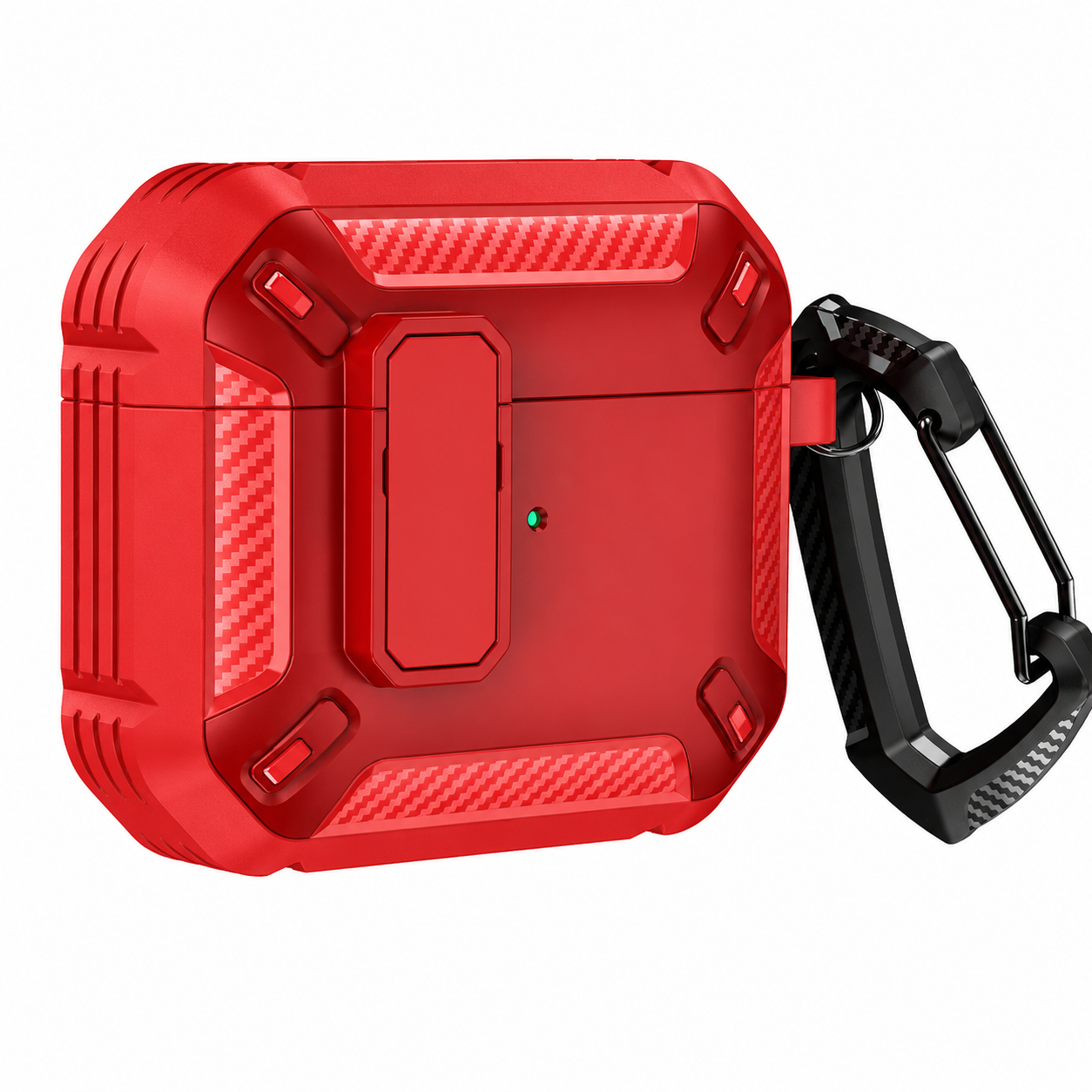 Premium Carbon Fiber AirPods Case Cover Shockproof TPU Protective Case Secure Lock Wireless Charging Anti-Scratch Compatible with AirPods
