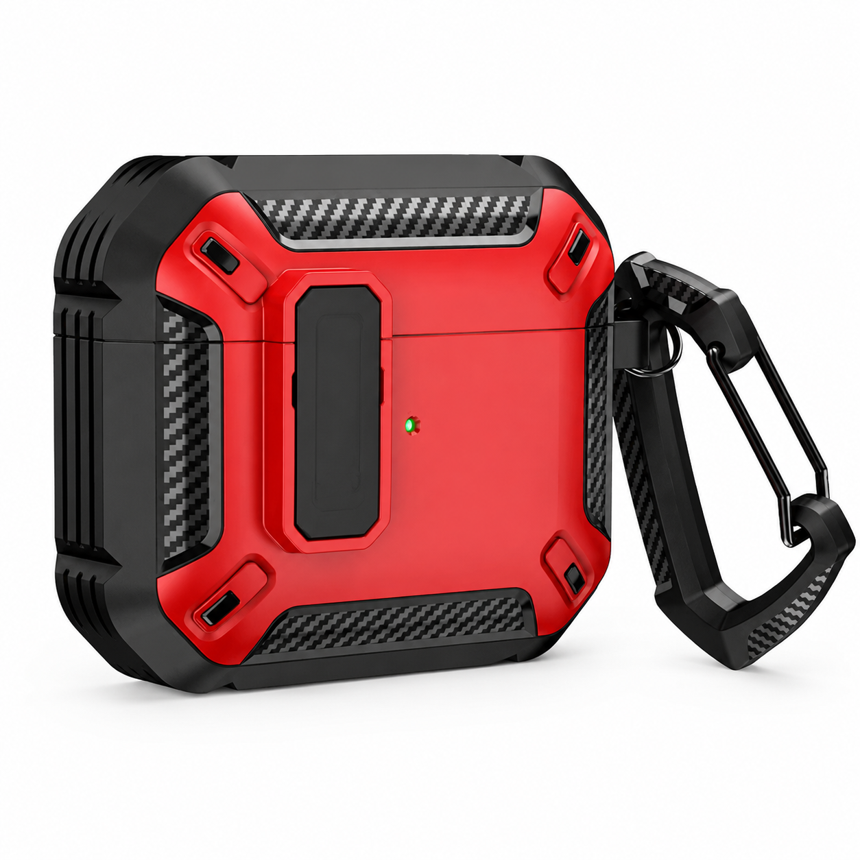 Premium Carbon Fiber AirPods Case Cover Shockproof TPU Protective Case Secure Lock Wireless Charging Anti-Scratch Compatible with AirPods