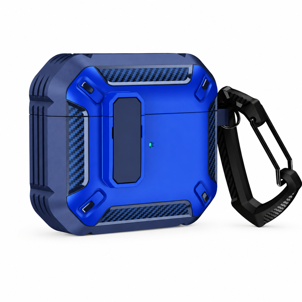 Premium Carbon Fiber AirPods Case Cover Shockproof TPU Protective Case Secure Lock Wireless Charging Anti-Scratch Compatible with AirPods