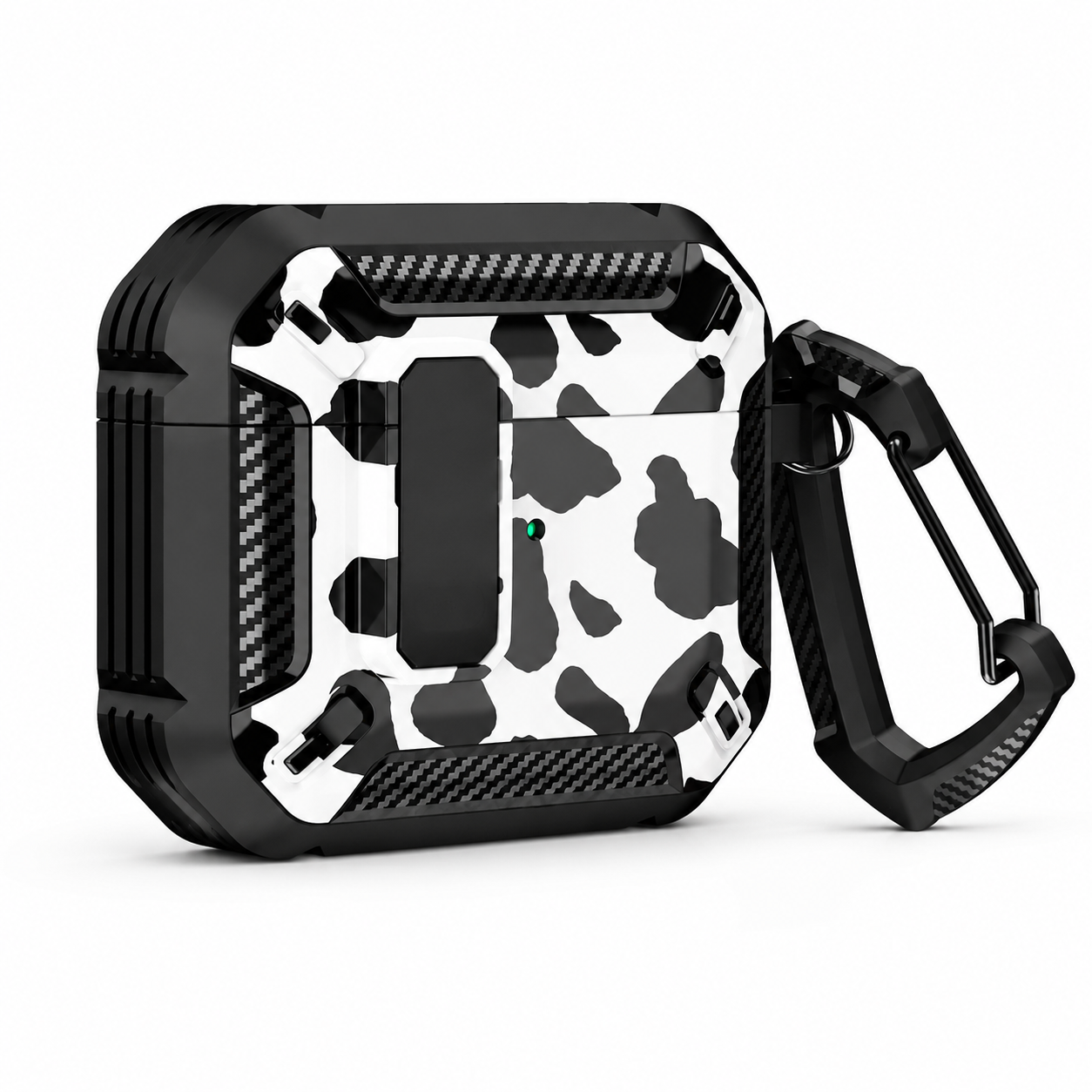 Premium Carbon Fiber AirPods Case Cover Shockproof TPU Protective Case Secure Lock Wireless Charging Anti-Scratch Compatible with AirPods