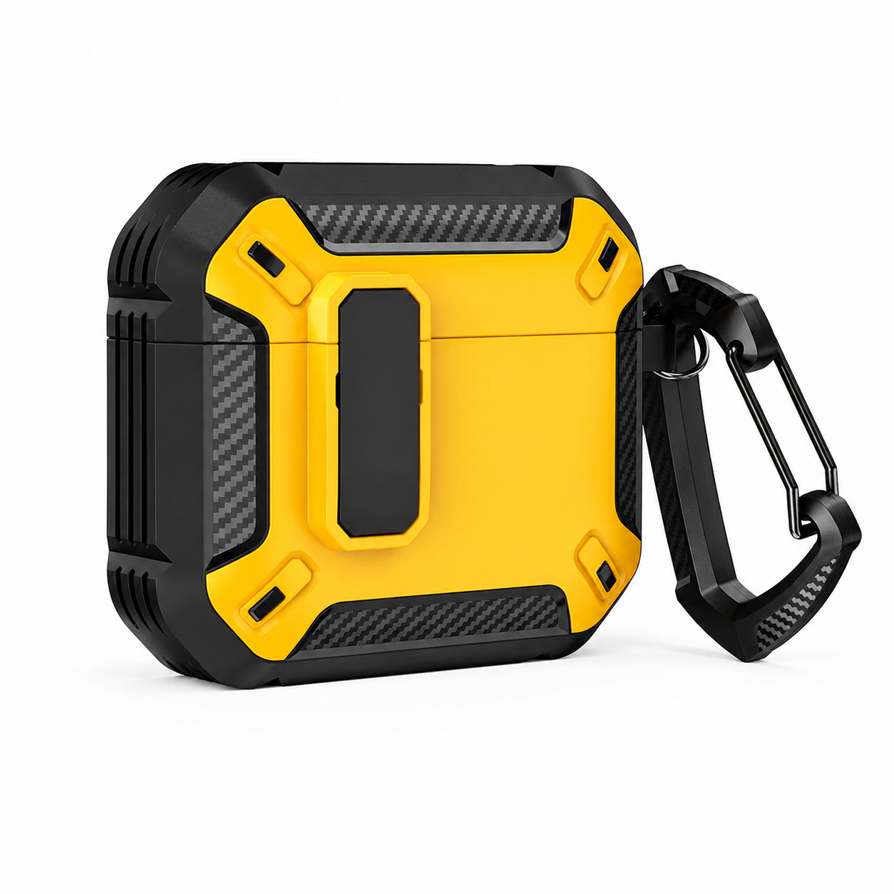 Premium Carbon Fiber AirPods Case Cover Shockproof TPU Protective Case Secure Lock Wireless Charging Anti-Scratch Compatible with AirPods