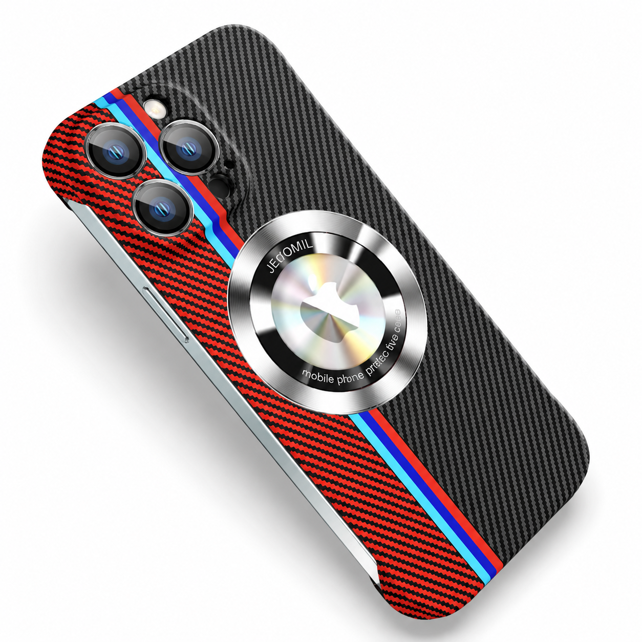 Premium Carbon Fiber MagSafe iPhone Case Frameless Magnetic Cover Magnifying Glass Design Slim Lightweight Shockproof Protective Cover