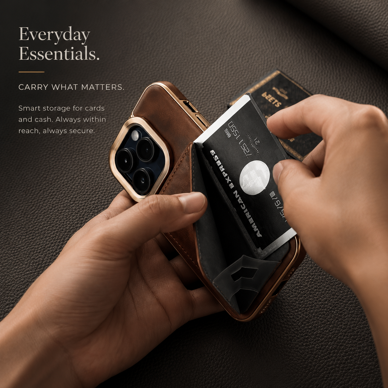 Premium Cowhide Leather iPhone Case Wallet Cover Magnetic Card Holder Plating Shell Shockproof Protective Case Full Coverage Luxury Design