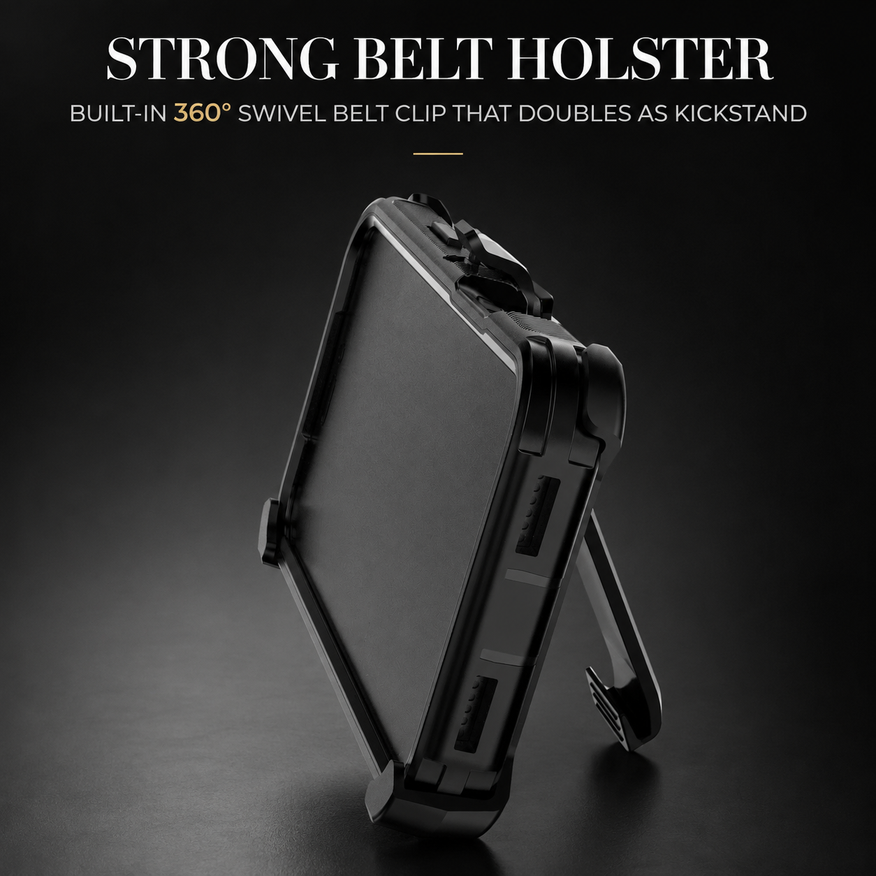 Premium Durable iPhone Case Heavy Duty 3 Layer Hybrid Cover with Belt Clip Holster Shockproof Hard PC Matte Anti Fingerprint Protective Design