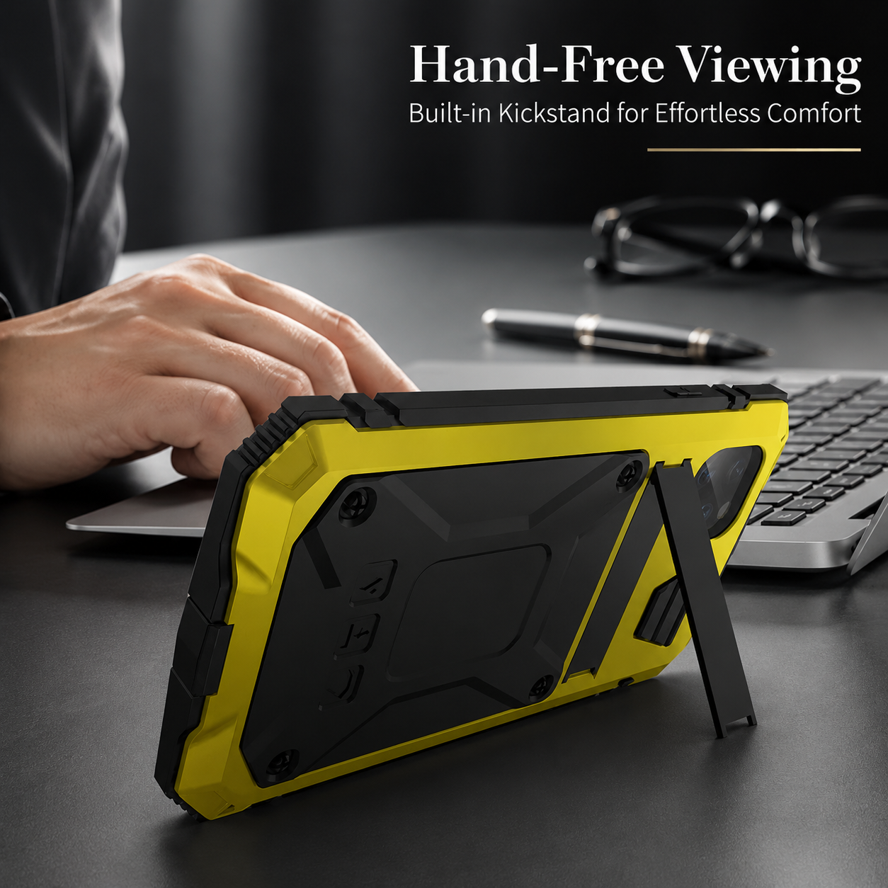 Premium Durable iPhone Case Heavy Duty Aluminum Metal Armor Cover Tempered Glass Screen IP54 Water Resistant Shockproof Full Body Protective Design