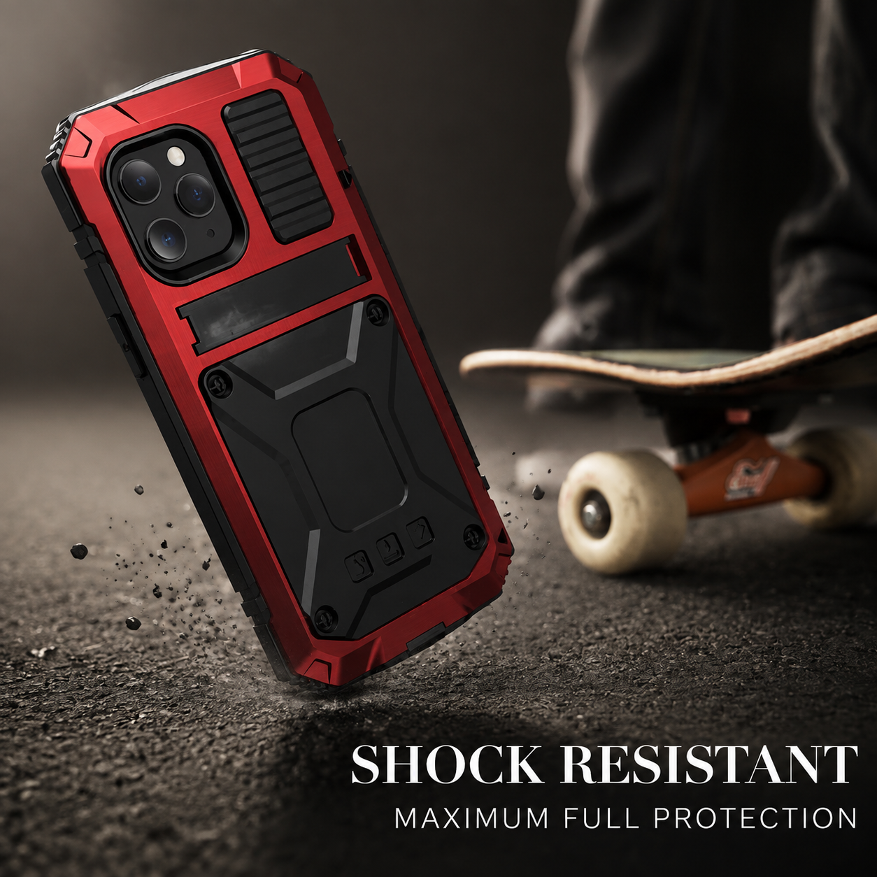 Premium Durable iPhone Case Heavy Duty Aluminum Metal Armor Cover Tempered Glass Screen IP54 Water Resistant Shockproof Full Body Protective Design