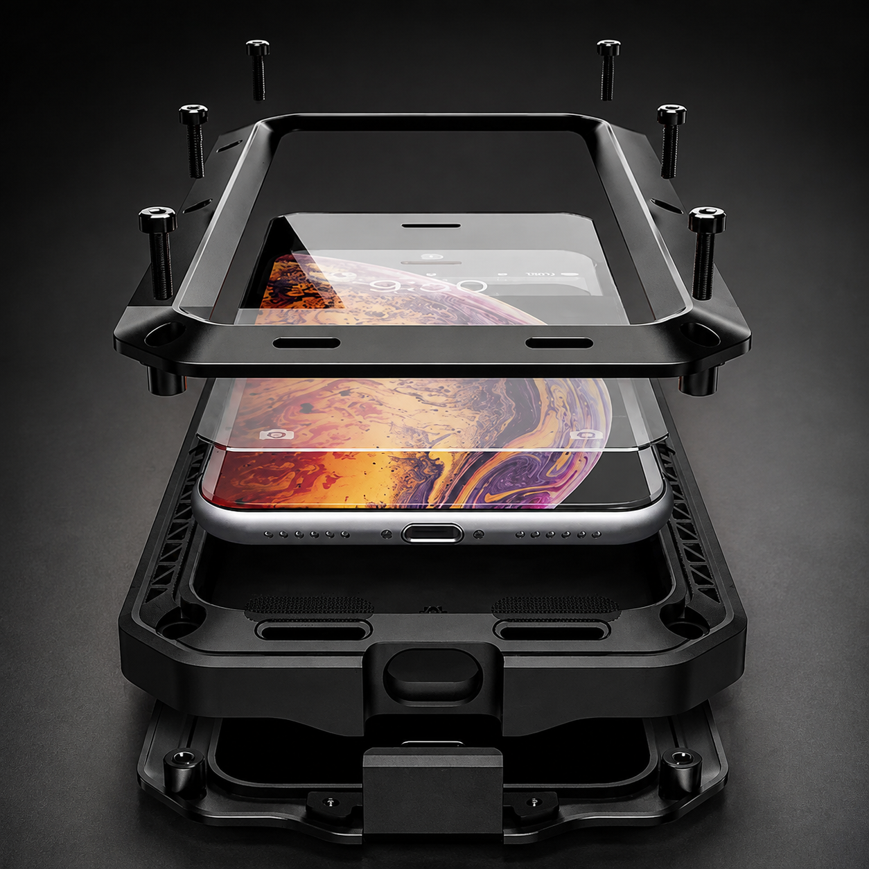 Premium Durable iPhone Case Shockproof Armor Aluminum Metal Full Protective Bumper Cover Anti Fingerprint Non Slip Anti Scratch Rugged Design