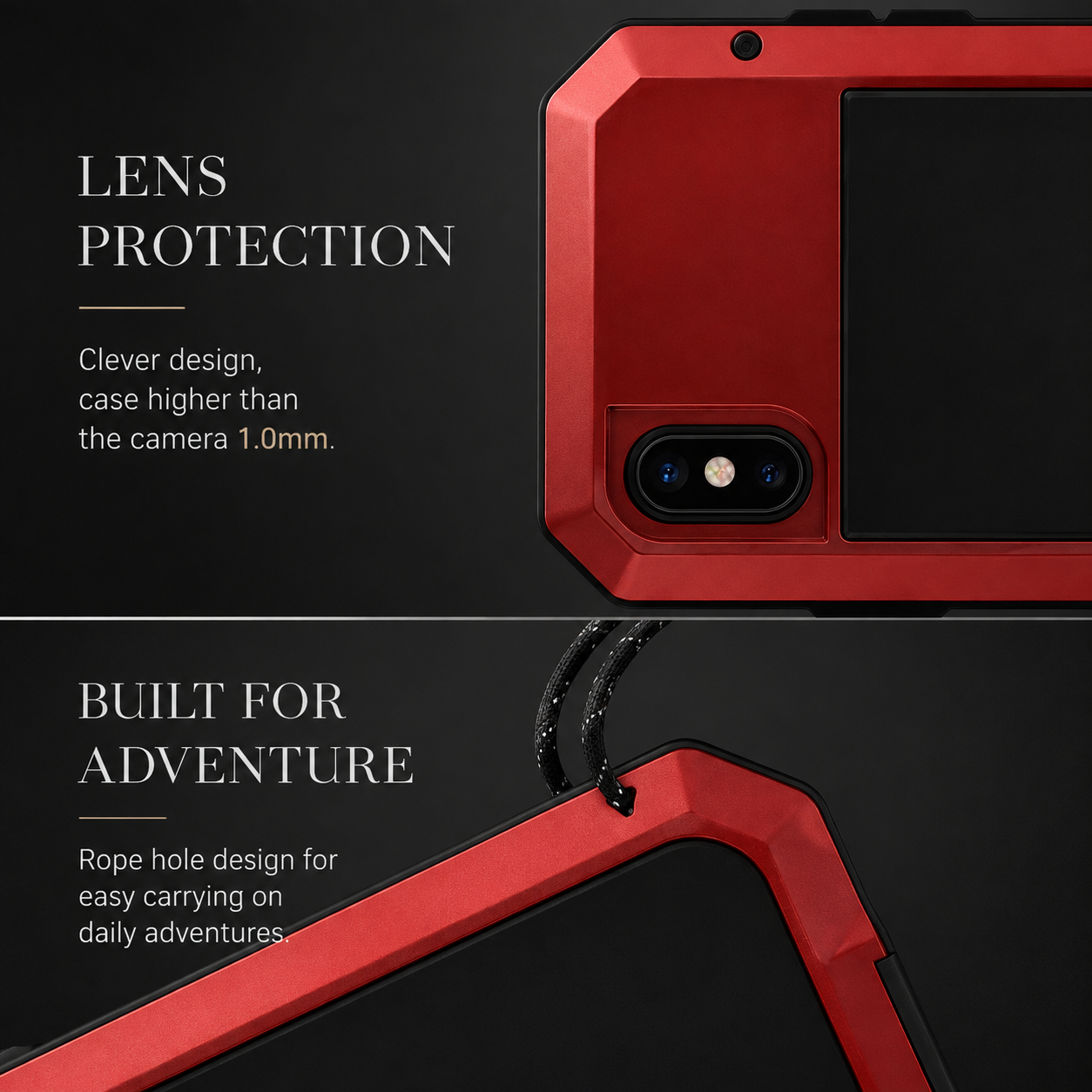 Premium Durable iPhone Case Shockproof Armor Aluminum Metal Full Protective Bumper Cover Anti Fingerprint Non Slip Anti Scratch Rugged Design