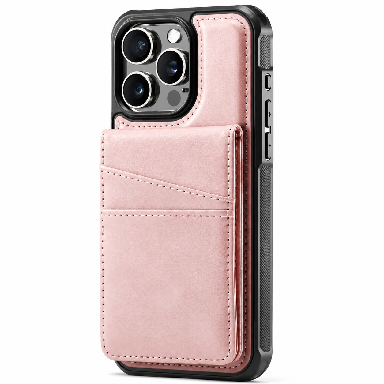 Premium Luxury iPhone Case 2-in-1 Detachable Magnetic Wallet Cover PU Leather Card Holder Cash Pocket Wrist Strap Shockproof Full Protection Slim Design Finish