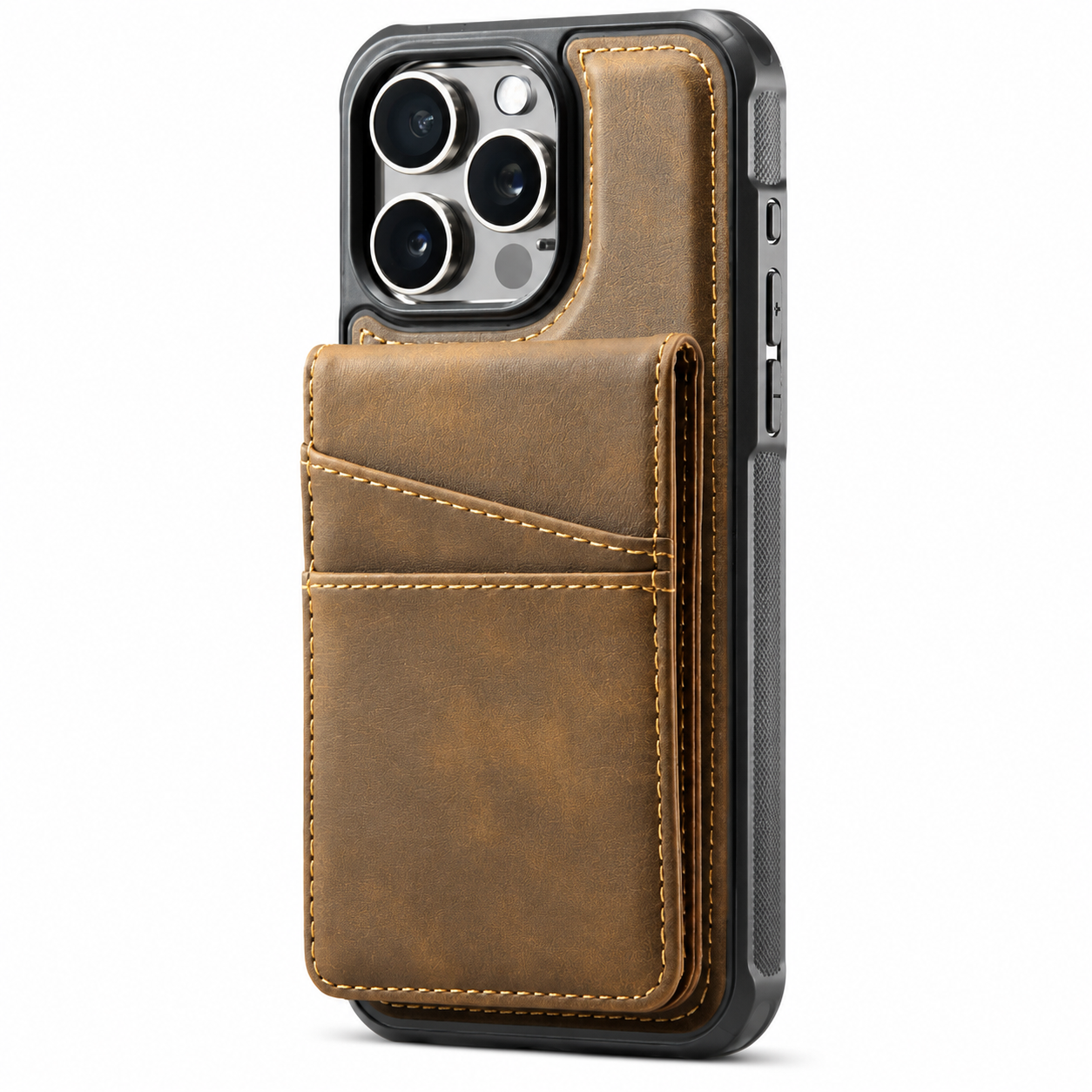 Premium Luxury iPhone Case 2-in-1 Detachable Magnetic Wallet Cover PU Leather Card Holder Cash Pocket Wrist Strap Shockproof Full Protection Slim Design Finish