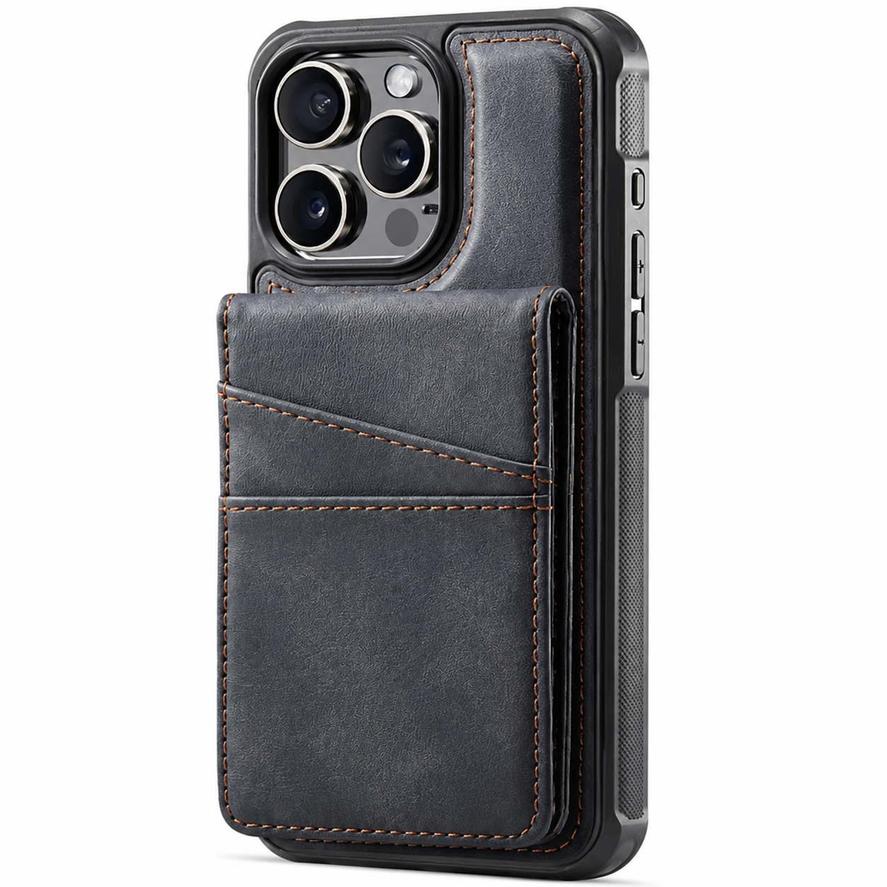 Premium Luxury iPhone Case 2-in-1 Detachable Magnetic Wallet Cover PU Leather Card Holder Cash Pocket Wrist Strap Shockproof Full Protection Slim Design Finish