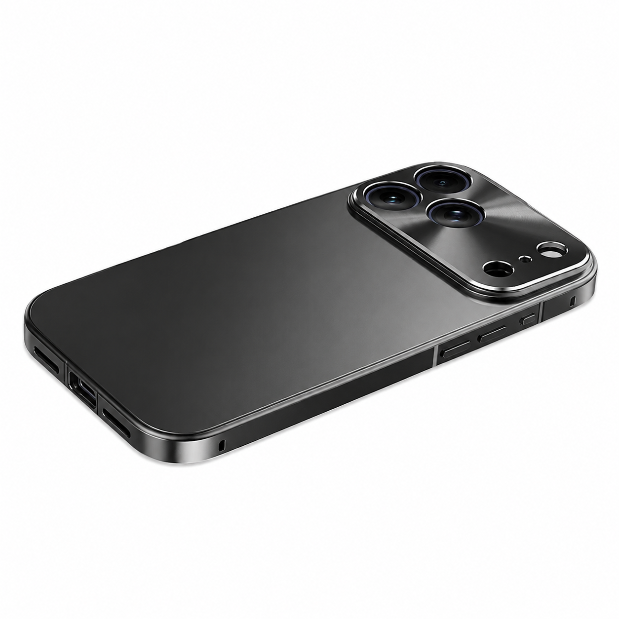 Premium Luxury iPhone Case Aluminum Alloy Frame Frosted Matte Backplate Cover Shockproof Camera Lens Protection Ultra Thin Slim Durable Design Finish