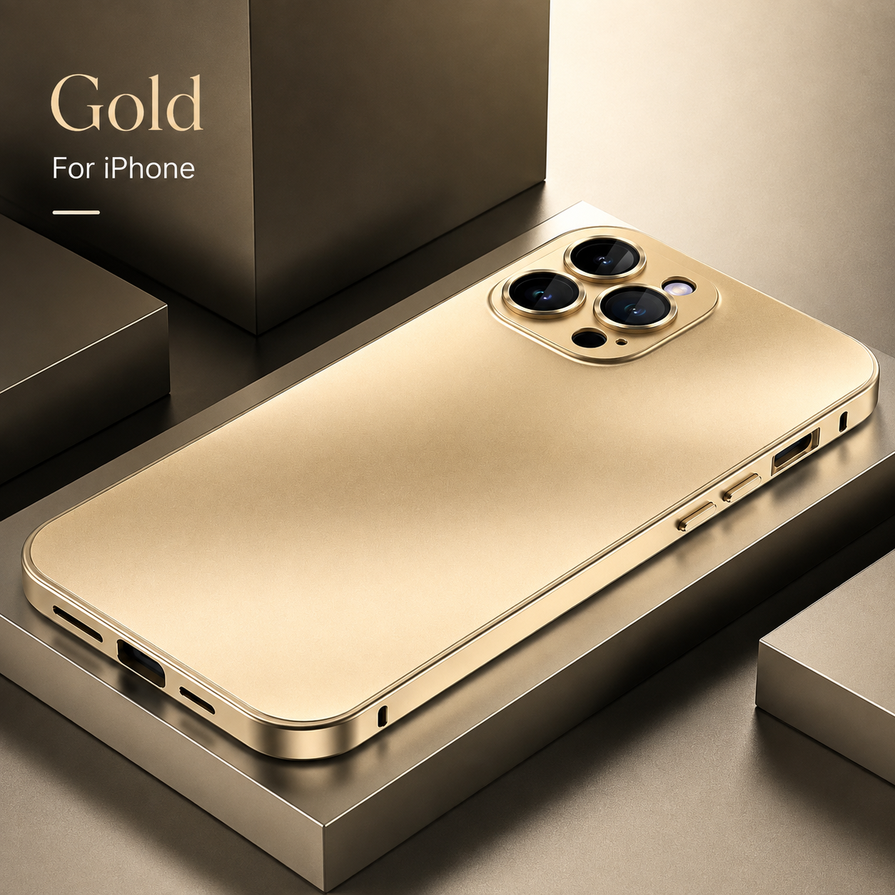 Premium Luxury iPhone Case Aluminum Alloy Frame PC Back Cover Shockproof Camera Protection Slim Lightweight Protective Durable Design Finish
