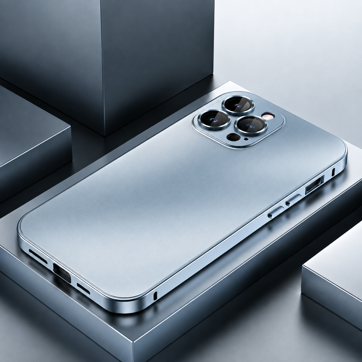 Premium Luxury iPhone Case Aluminum Alloy Frame PC Back Cover Shockproof Camera Protection Slim Lightweight Protective Durable Design Finish