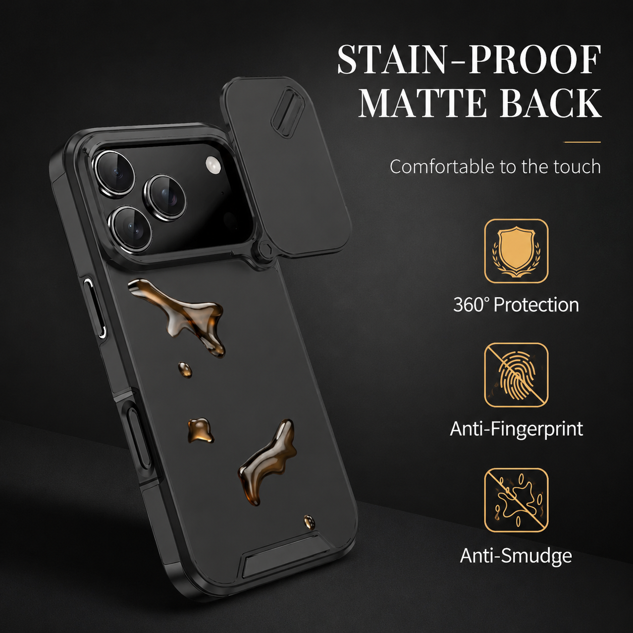 Premium Luxury iPhone Case Anti Collision Shockproof Slide Camera Cover PC TPU Dual Layer Anti Scratch Protective Durable Rugged Design Full Coverage