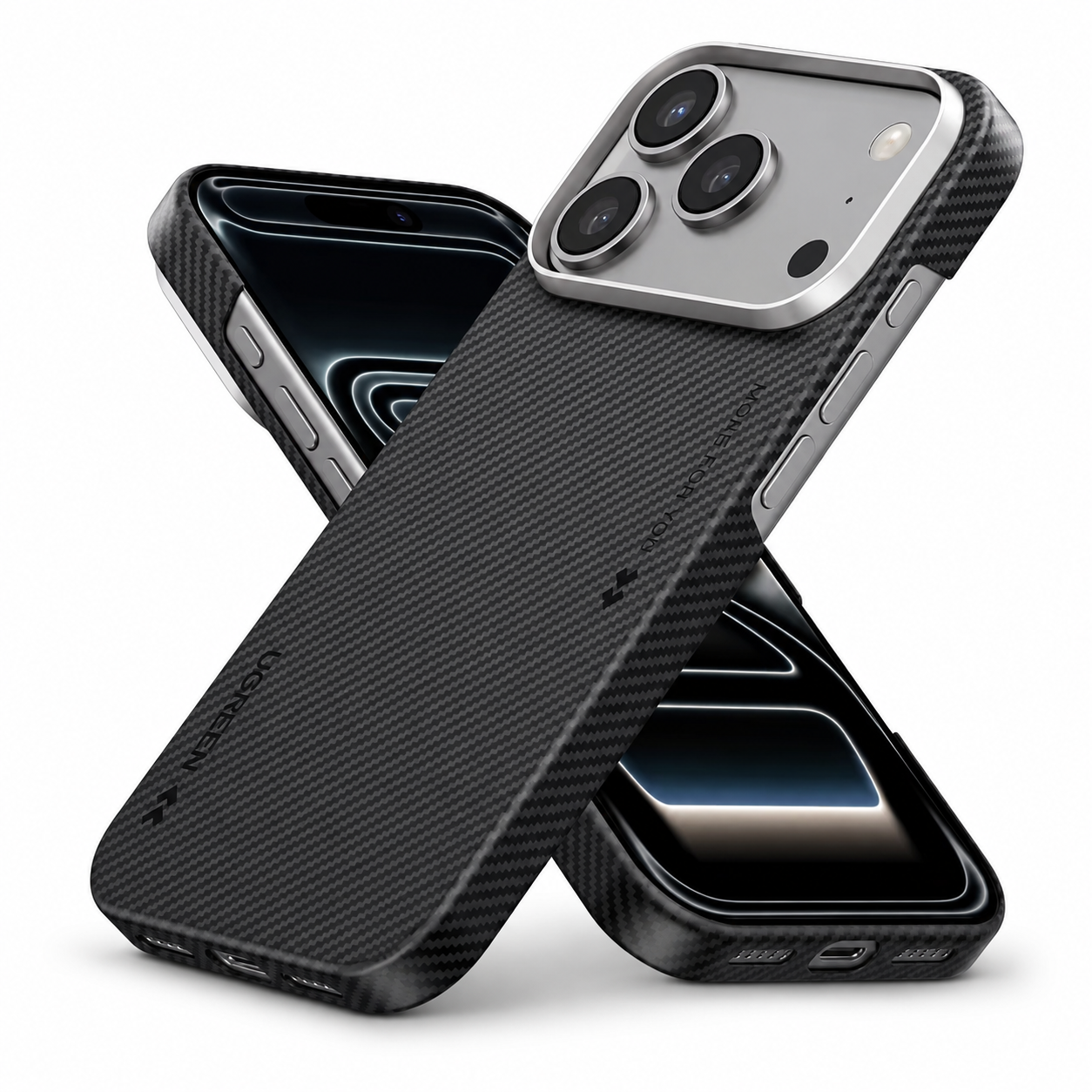 Premium Luxury iPhone Case Aramid Fiber Slim Hard Cover Military Grade Shockproof Matte Black Anti Fingerprint Durable Protective Design Finish