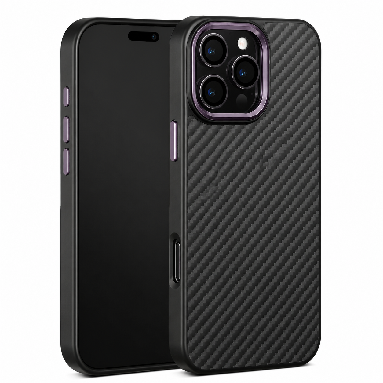 Premium Luxury iPhone Case Carbon Fiber Aramid Armor Cover Metal Frame Shockproof Full Coverage Wireless Charging Protective Durable Design Finish