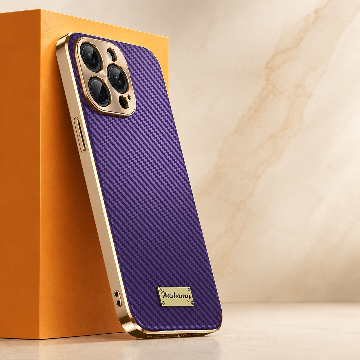 Premium Luxury iPhone Case Carbon Fiber Textured Leather Cover Alloy Metal Lens Guard Shockproof Slim Fit Wireless Charging Compatible Durable Design Finish