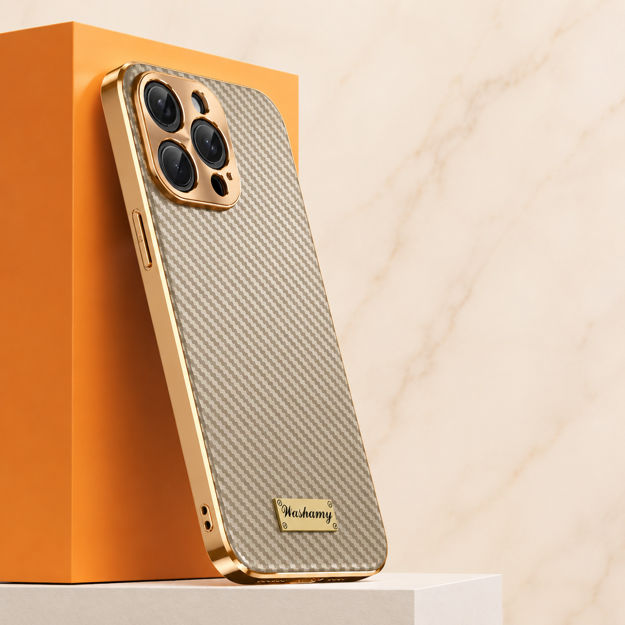 Premium Luxury iPhone Case Carbon Fiber Textured Leather Cover Alloy Metal Lens Guard Shockproof Slim Fit Wireless Charging Compatible Durable Design Finish