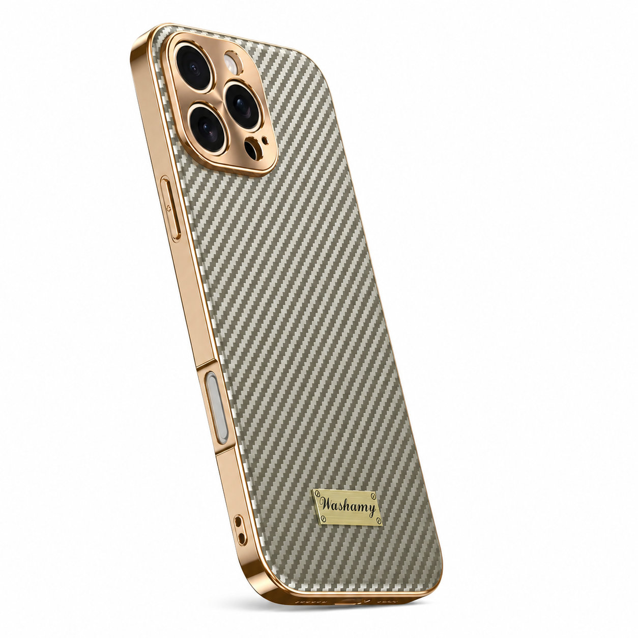 Premium Luxury iPhone Case Carbon Fiber Textured Leather Cover Alloy Metal Lens Guard Shockproof Slim Fit Wireless Charging Compatible Durable Design Finish