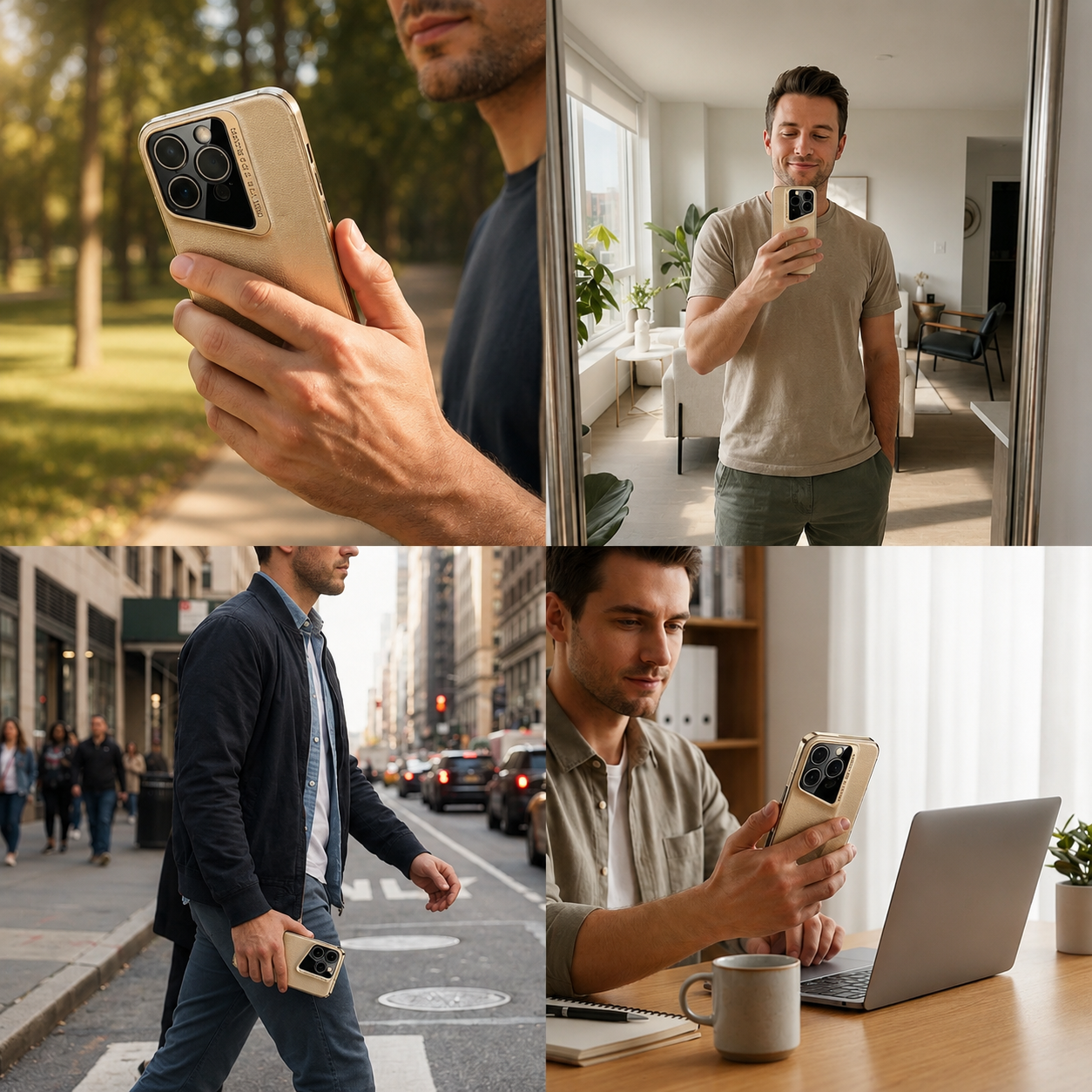 Premium Luxury iPhone Case Electroplated Genuine Leather Cover Hard PC Back TPU Frame Shockproof Camera Lens Protection Slim Anti Slip Design Finish