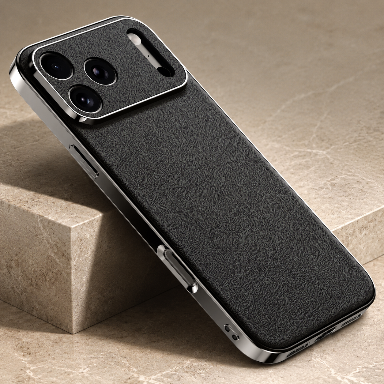 Premium Luxury iPhone Case Genuine Cowhide Leather Cover Shockproof Frame Full Camera Lens Protection Anti Slip Matte Finish Slim Protective Design