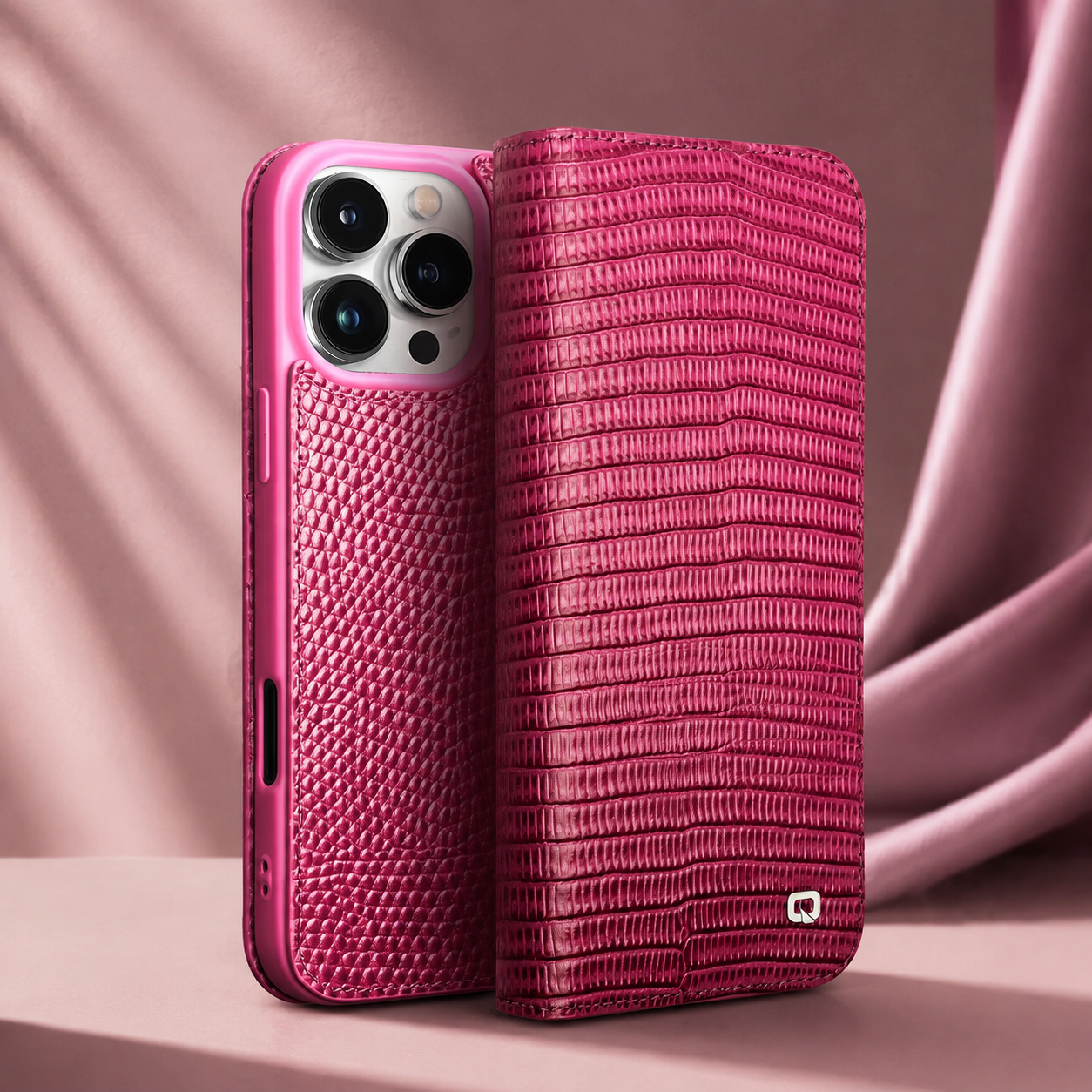 Premium Luxury iPhone Case Genuine Cowhide Leather Flip Cover Crocodile Grain Wallet Card Holder Magnetic Closure Shockproof Full Body Protection Slim Design Finish