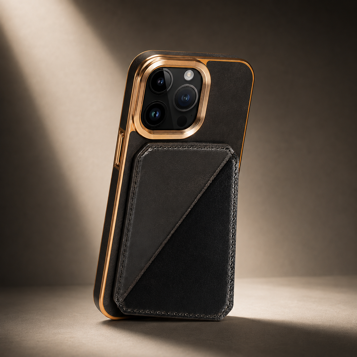 Premium Luxury iPhone Case Genuine Cowhide Leather Wallet Cover Magnetic Card Holder Metal Frame Shockproof Full Body Protection Slim Design Finish