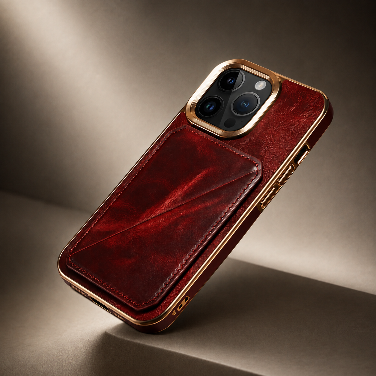 Premium Luxury iPhone Case Genuine Cowhide Leather Wallet Cover Magnetic Card Holder Metal Frame Shockproof Full Body Protection Slim Design Finish
