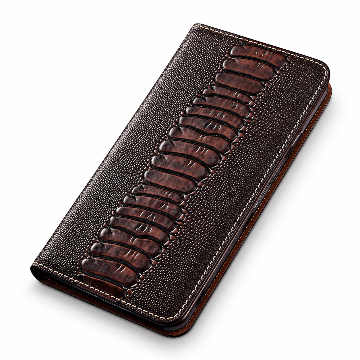 Premium Luxury iPhone Case Genuine Leather Flip Wallet Cover Card Holder Magnetic Closure Shockproof Full Body Protection Slim Elegant Design Finish