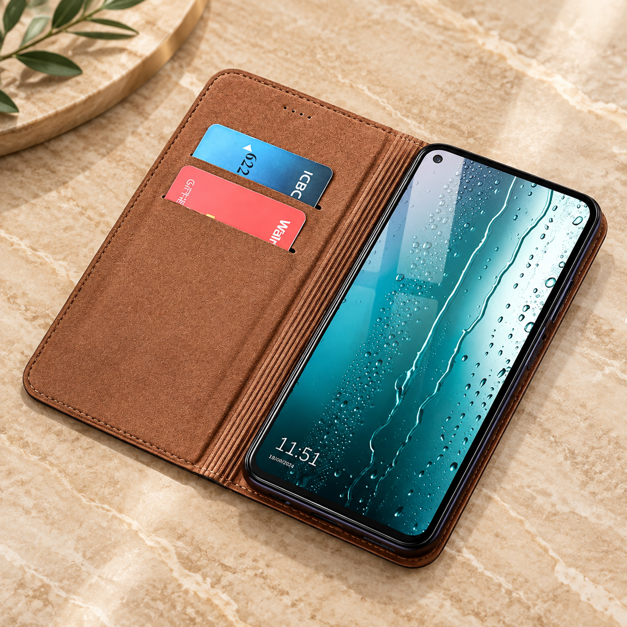 Premium Luxury iPhone Case Genuine Nappa Leather Wallet Flip Cover Card Holder Magnetic Closure Shockproof Full Body Protection Slim Business Design Finish