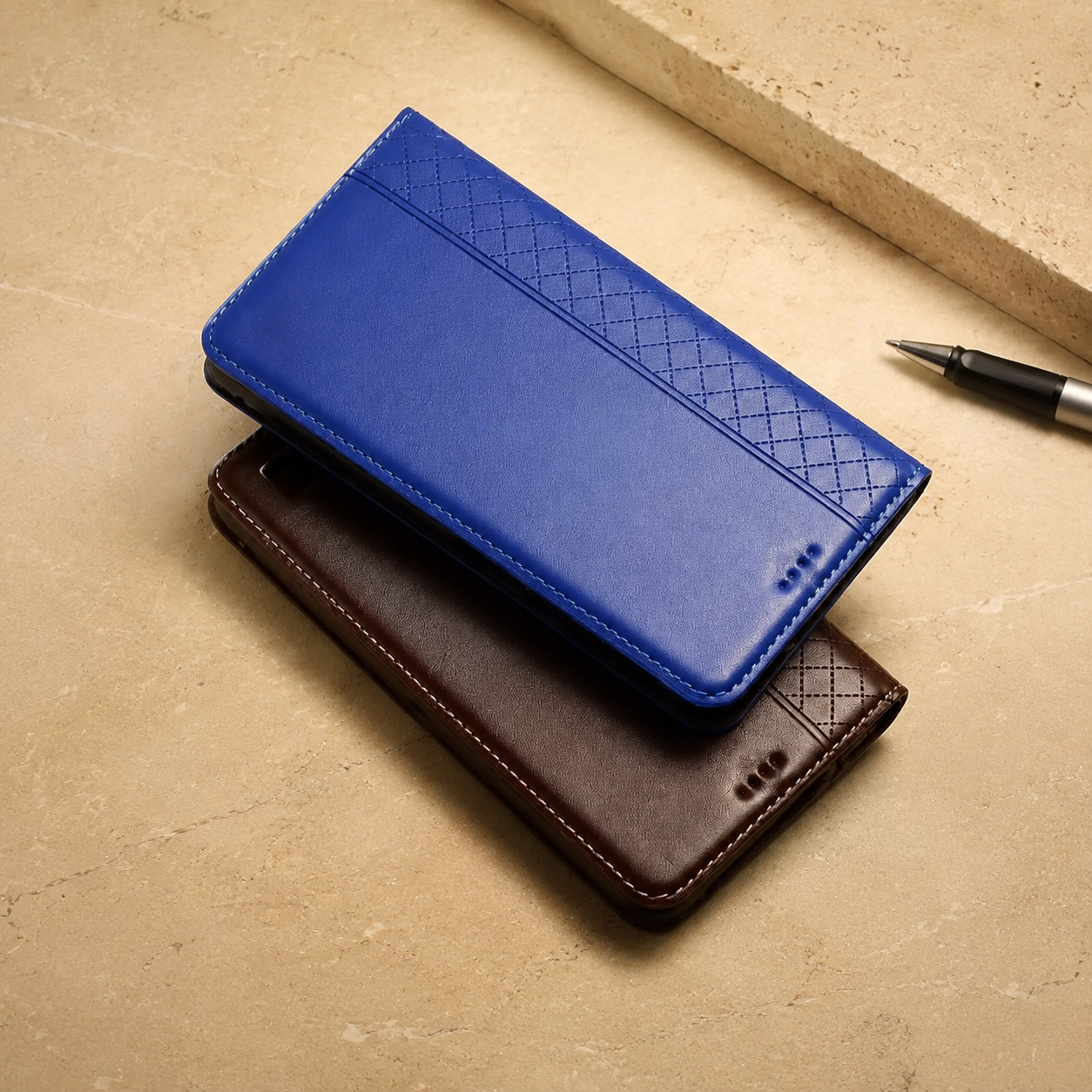 Premium Luxury iPhone Case Genuine Nappa Leather Wallet Flip Cover Card Holder Magnetic Closure Shockproof Full Body Protection Slim Business Design Finish