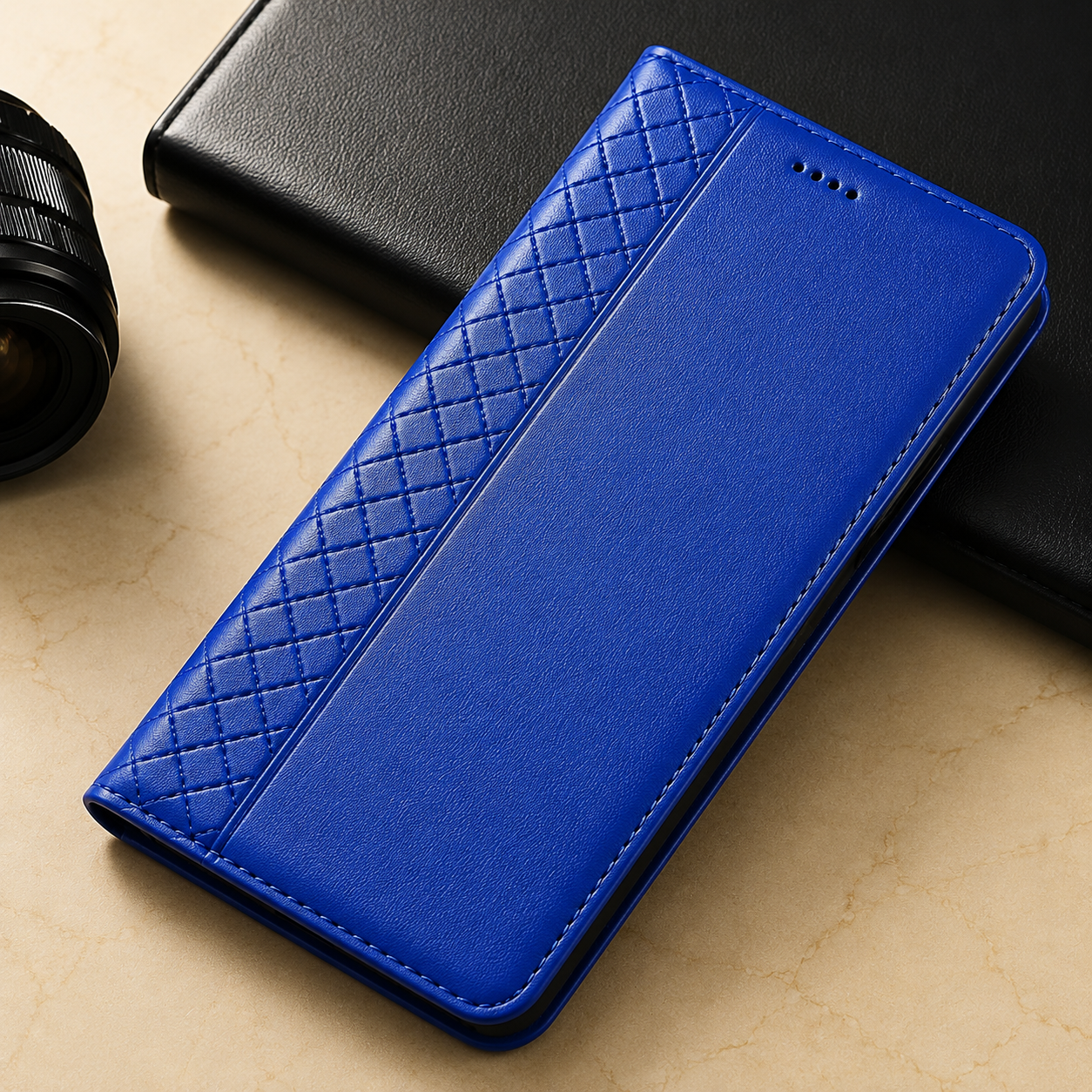 Premium Luxury iPhone Case Genuine Nappa Leather Wallet Flip Cover Card Holder Magnetic Closure Shockproof Full Body Protection Slim Business Design Finish