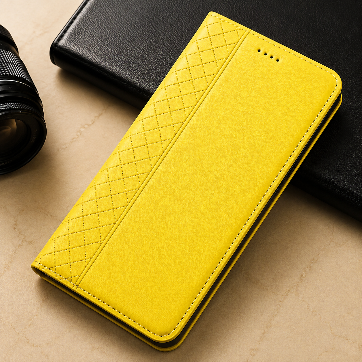 Premium Luxury iPhone Case Genuine Nappa Leather Wallet Flip Cover Card Holder Magnetic Closure Shockproof Full Body Protection Slim Business Design Finish