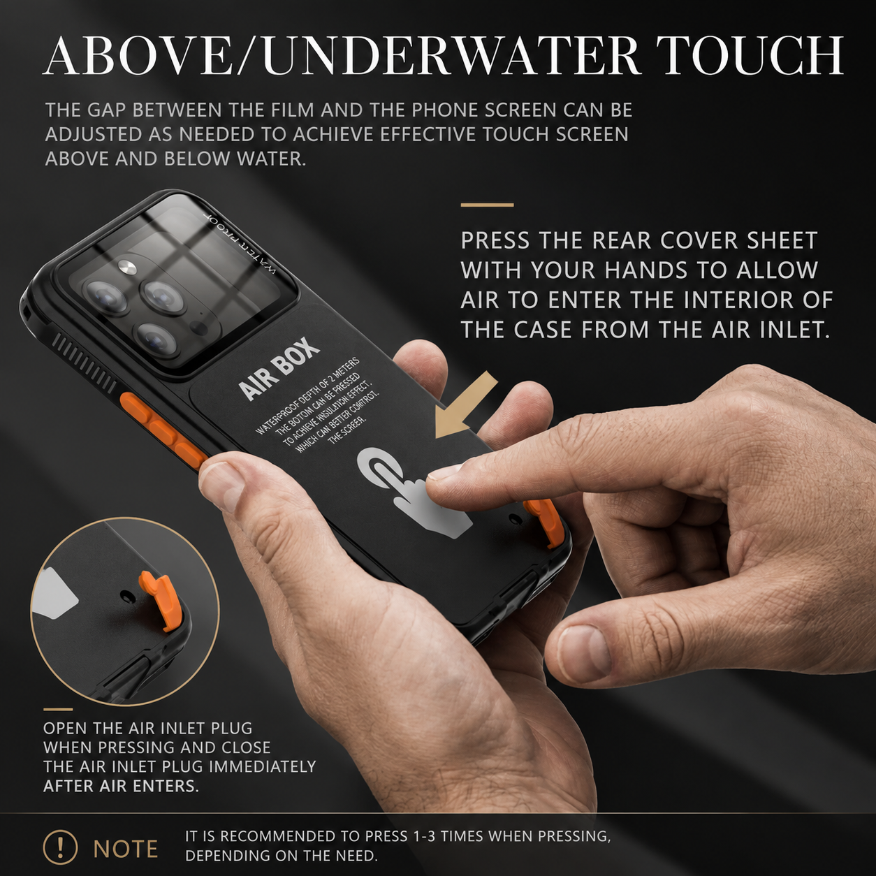 Premium Luxury iPhone Case IP68 Waterproof Cover Full Body Sealed Shockproof Dustproof Protective Outdoor Design Heavy Duty Durable Finish Style