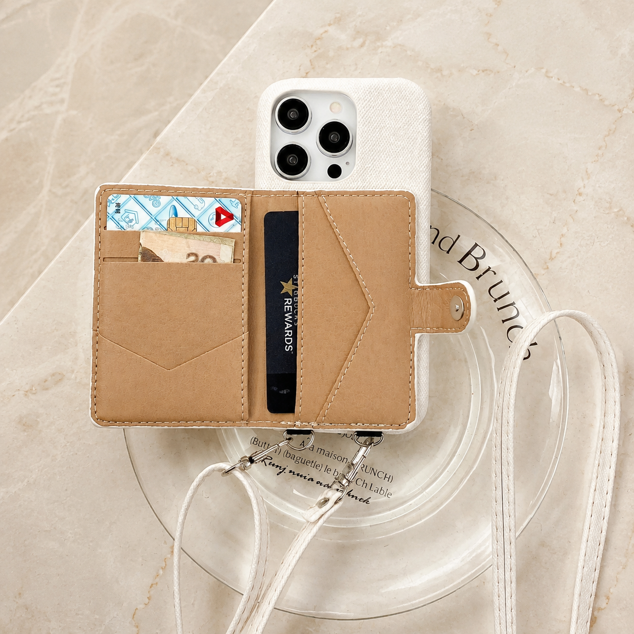 Premium Luxury iPhone Case Leather Wallet Crossbody Flip Cover PU Leather Card Pocket Shoulder Strap Shockproof Full Coverage Slim Design Finish