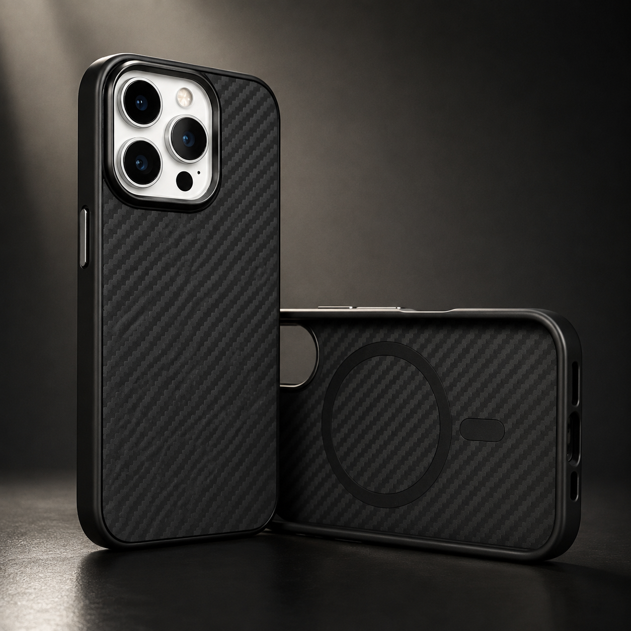 Premium Luxury iPhone Case MagSafe Compatible 1500D Aviation Carbon Fiber Cover Shockproof TPU Ultra Lightweight High Strength Protective Durable Design Finish
