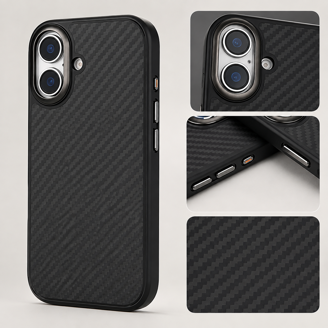 Premium Luxury iPhone Case MagSafe Compatible 1500D Aviation Carbon Fiber Cover Shockproof TPU Ultra Lightweight High Strength Protective Durable Design Finish