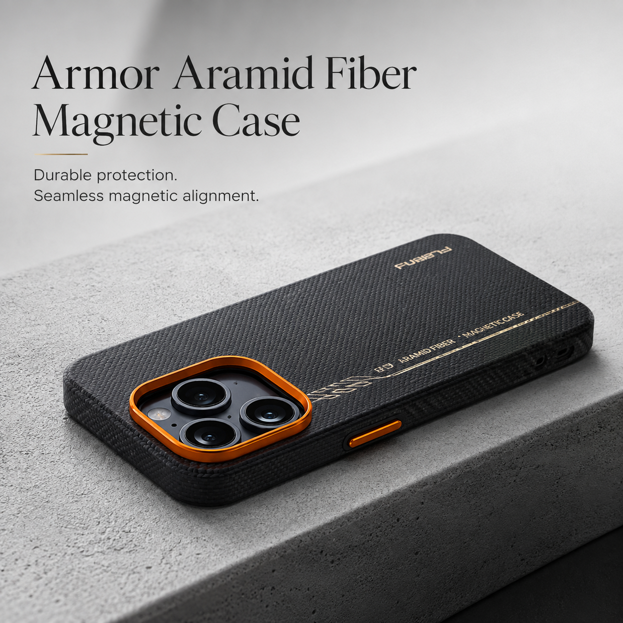 Premium Luxury iPhone Case MagSafe Compatible 600D Kevlar Aramid Fiber Cover Magnetic Shockproof Half Wrapped Anti Fingerprint Protective Durable Design Finish