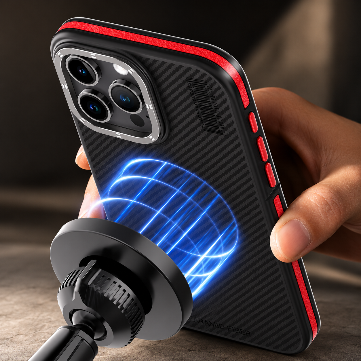 Premium Luxury iPhone Case MagSafe Compatible 600D Kevlar Carbon Fiber Cover Metal Camera Ring Dual Layer Shockproof Half Wrapped Protective Durable Design Finish