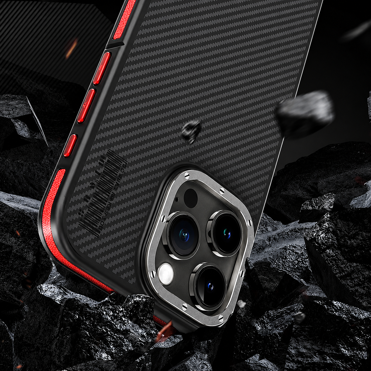Premium Luxury iPhone Case MagSafe Compatible 600D Kevlar Carbon Fiber Cover Metal Camera Ring Dual Layer Shockproof Half Wrapped Protective Durable Design Finish