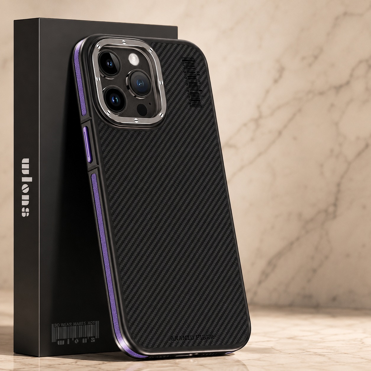 Premium Luxury iPhone Case MagSafe Compatible 600D Kevlar Carbon Fiber Cover Metal Camera Ring Dual Layer Shockproof Half Wrapped Protective Durable Design Finish