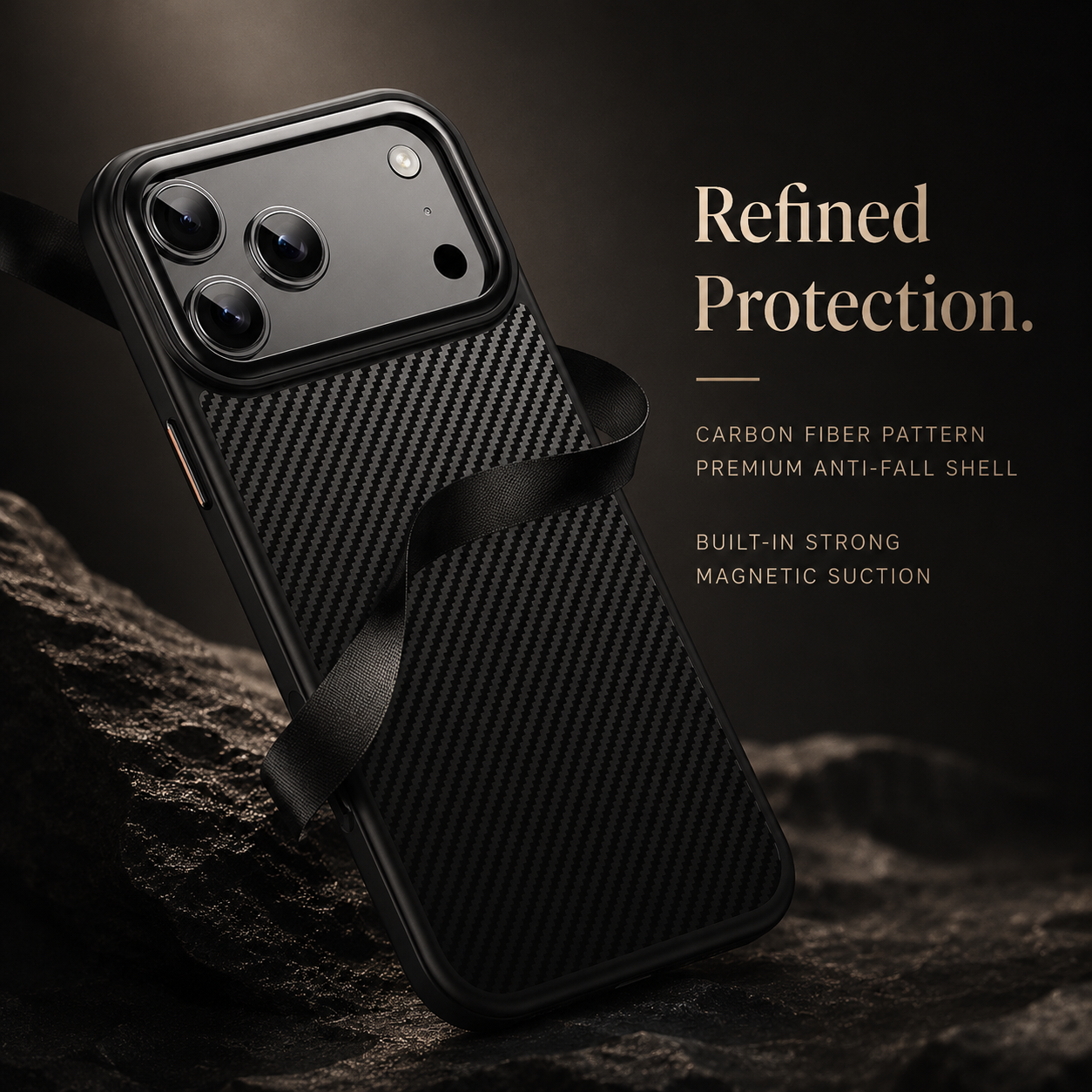 Premium Luxury iPhone Case MagSafe Compatible 600D Kevlar Carbon Fiber Cover TPU PC Hybrid Shockproof Anti Fingerprint Protective Durable Design