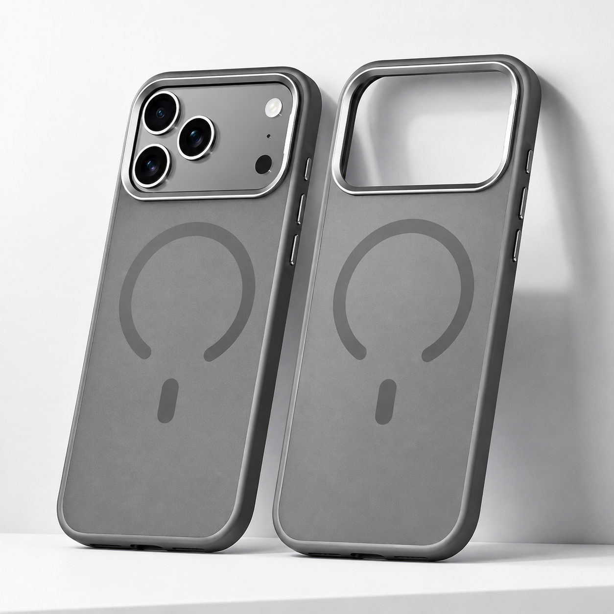 Premium Luxury iPhone Case MagSafe Compatible Alloy Lens Frame Matte Cover Translucent PC TPU Hybrid Shockproof Protective Durable Design Finish